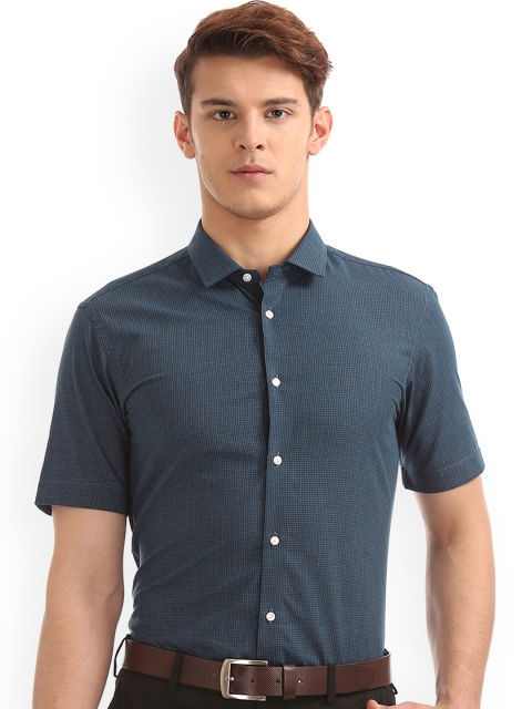 

Arrow New York Men Blue Skinny Fit Checked Semiformal Shirt