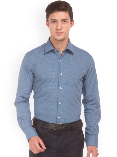 

Arrow Men Blue Regular Fit Checked Semiformal Shirt