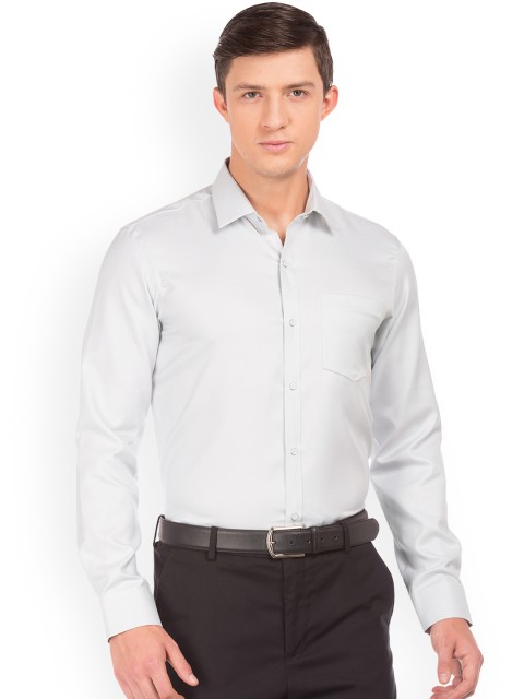 

Arrow Men Grey Slim Fit Self Design Semiformal Shirt