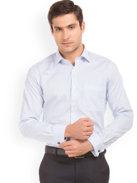

Arrow Men Blue & White Regular Fit Striped Formal Shirt
