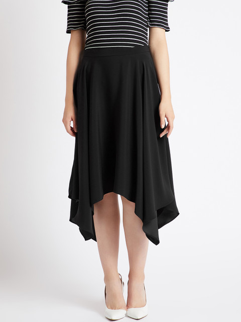 

COVER STORY Women Black Solid Flared Skirt