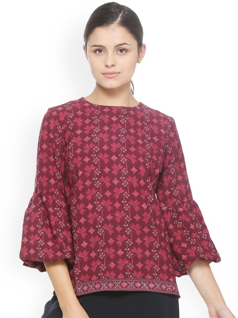 

Allen Solly Woman Women Maroon Printed Top