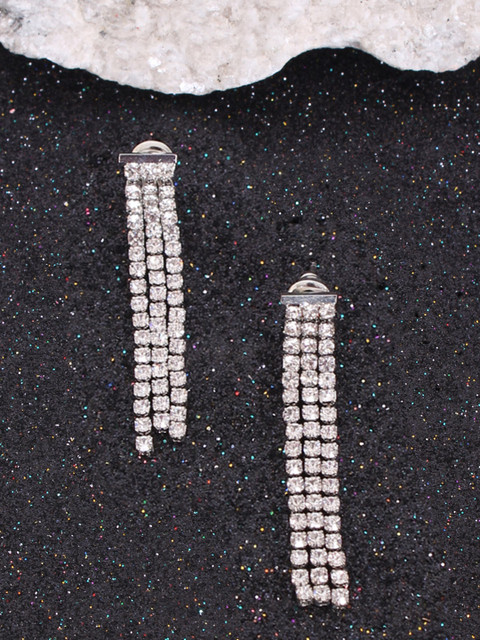 

Ayesha Silver-Toned Contemporary Drop Earrings