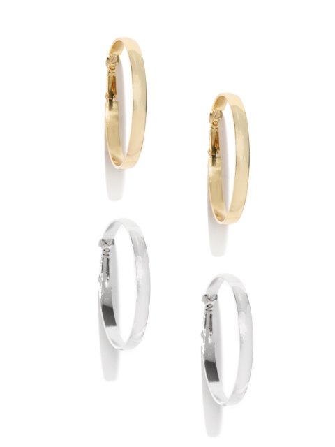 

Ayesha Pack of 2 Gold & Silver-Toned Circular Hoop Earrings