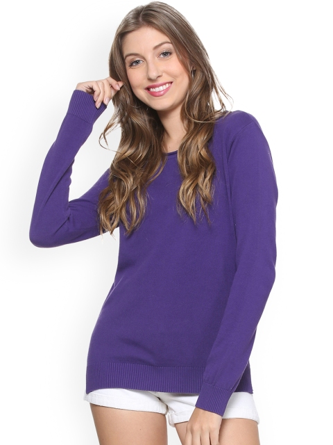 

People Women Purple Solid Top