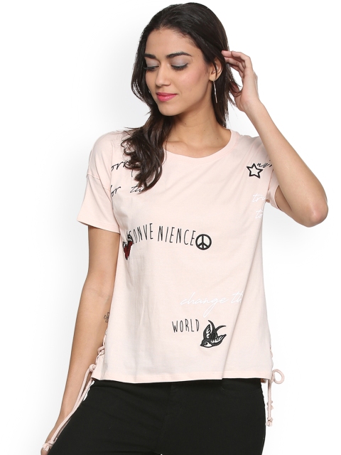 

People Women Pink Printed A-Line Top