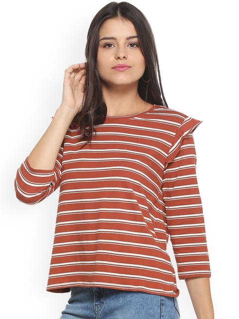

People Women Red Striped A-Line Top
