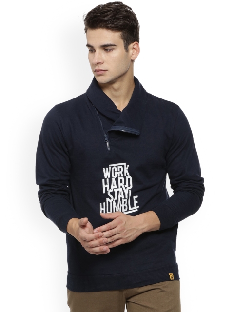 

Campus Sutra Men Navy Blue Printed Sweatshirt