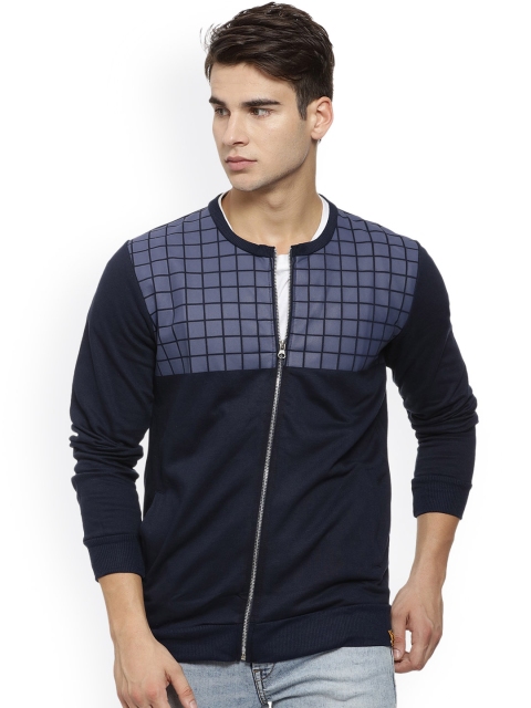 

Campus Sutra Men Blue Checked Bomber