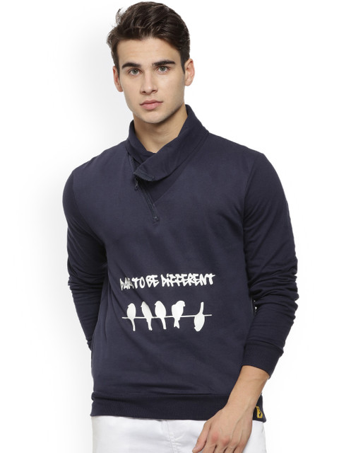 

Campus Sutra Men Navy Blue Printed Sweatshirt