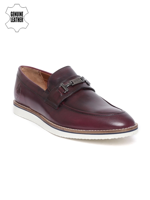 

U.S. Polo Assn. Men Burgundy Leather Horsebit Loafers