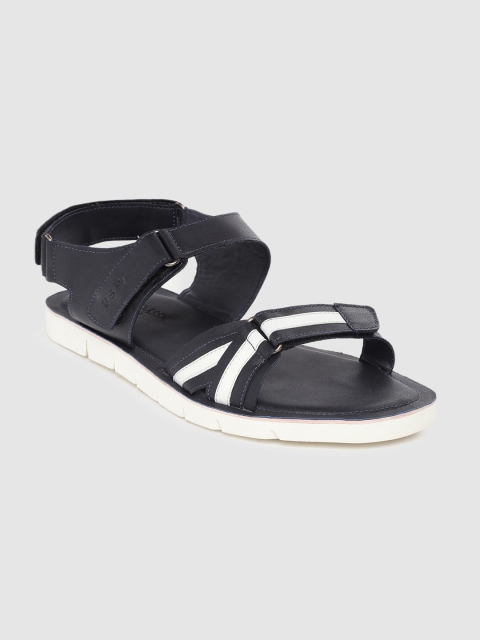 

U.S. Polo Assn. Men Navy Blue & White Striped Comfort Sandals