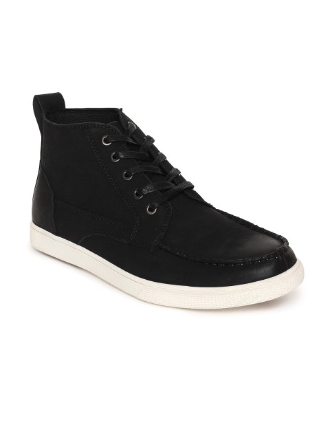 

U.S. Polo Assn. Men Black Solid Mid-Top Flat Boots