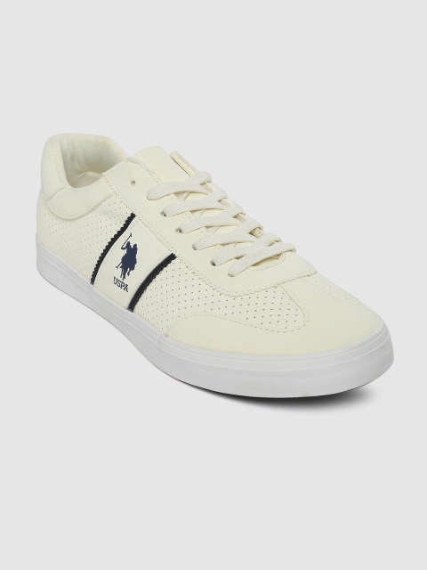 

U.S. Polo Assn. Men Off-White Perforated Sneakers