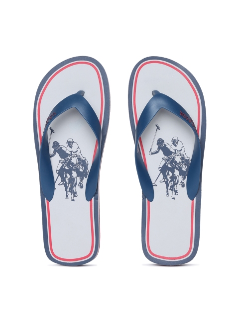 

U.S. Polo Assn. Men Grey SARDINIAN Printed Thong Flip-Flops