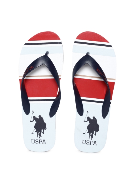 

U.S. Polo Assn. Men Black & Blue Striped Thong Flip-Flops