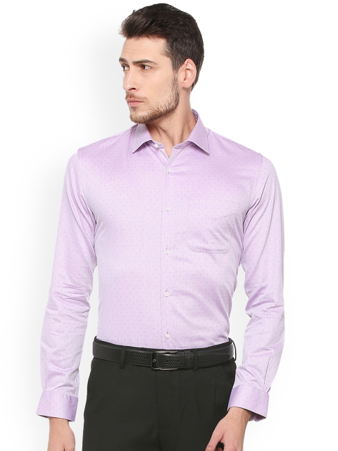 

Peter England Elite Men Purple Slim Fit Printed Formal Shirt