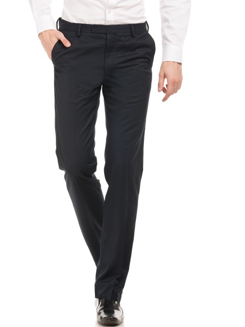 

Arrow Men Navy Blue Regular Fit Solid Formal Trousers