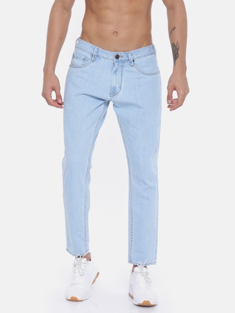

HERE&NOW Men Blue Slim Fit Mid-Rise Clean Look Cropped Jeans