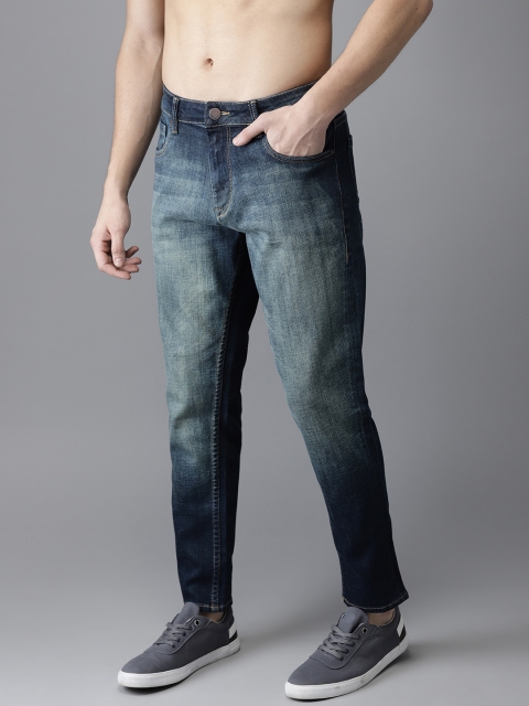 

HERE&NOW Men Blue Slim Fit Mid-Rise Clean Look Stretchable Cropped Jeans