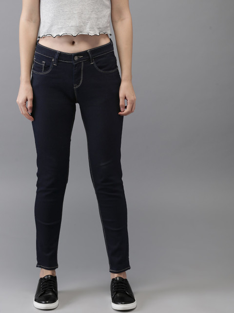 

Moda Rapido Women Blue Skinny Fit Mid-Rise Clean Look Stretchable Cropped Jeans