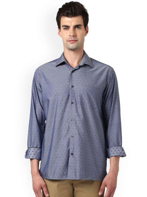 

ColorPlus Men Blue Regular Fit Printed Casual Shirt
