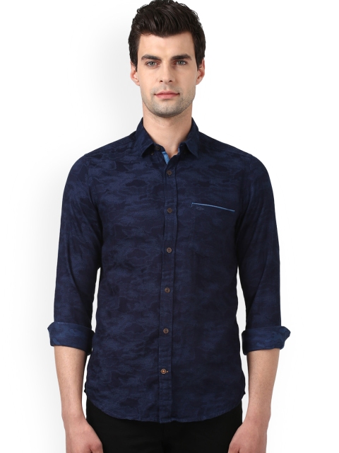 

ColorPlus Men Navy Blue Regular Fit Printed Casual Shirt