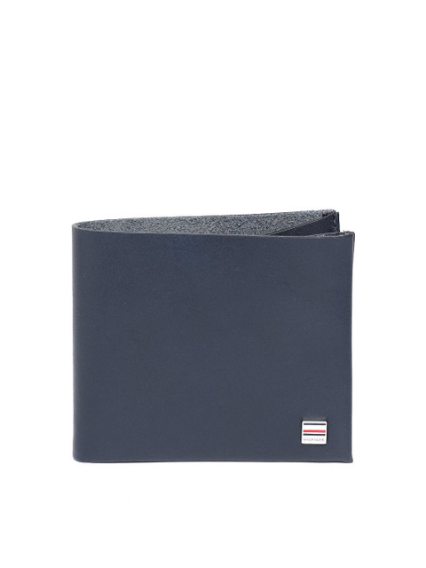 

Tommy Hilfiger Men Navy Blue Solid Leather Two Fold Wallet