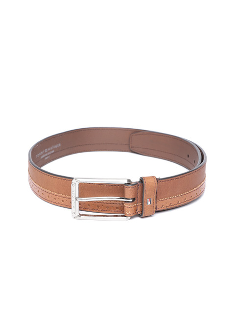 

Tommy Hilfiger Men Brown Leather Textured Detail Belt