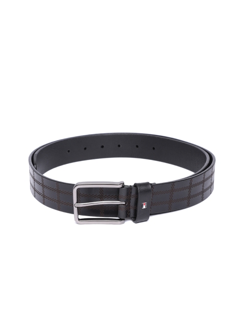 

Tommy Hilfiger Men Black & Brown Leather Textured Belt
