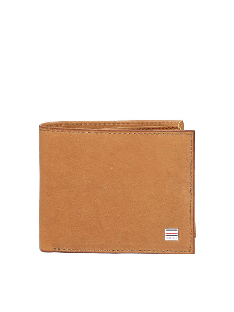 

Tommy Hilfiger Men Tan Brown Solid Leather Two Fold Wallet