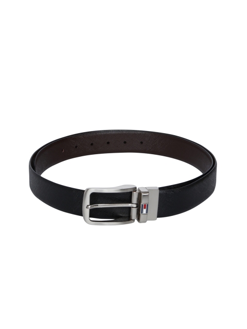 

Tommy Hilfiger Men Brown & Black Solid Leather Belt