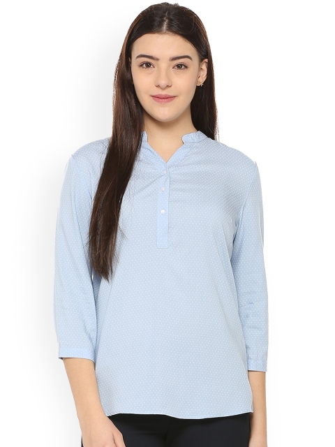 

Van Heusen Women Blue Printed Top