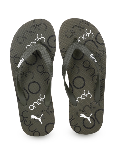 

Puma Unisex Olive Green Printed One8 FF IDP Thong Flip-Flops