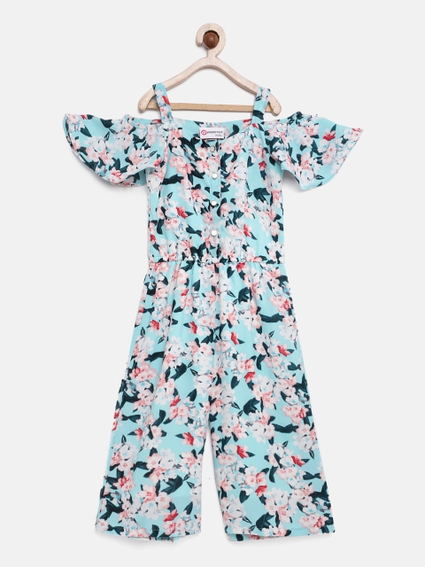 

Peppermint Girls Blue Printed Culotte Jumpsuit