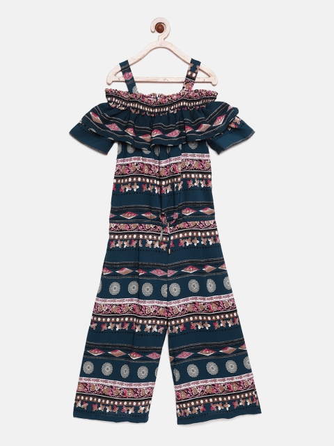 

Peppermint Navy Blue Printed Culotte Jumpsuit