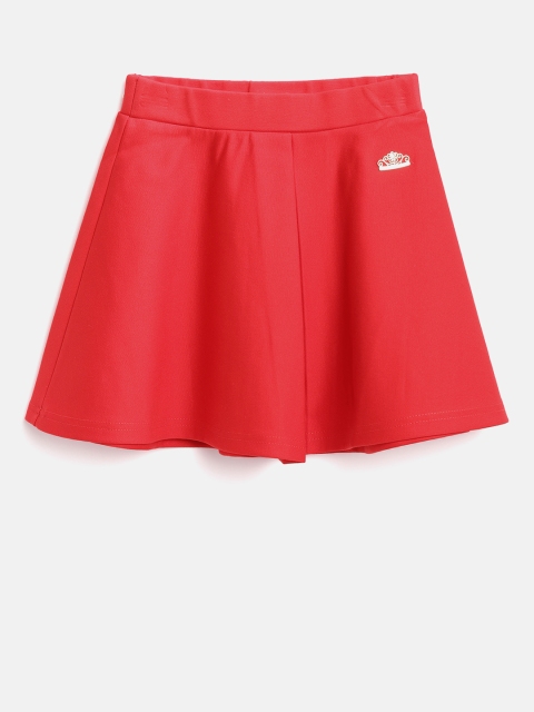 

Peppermint Girls Red Solid A-Line Skirt