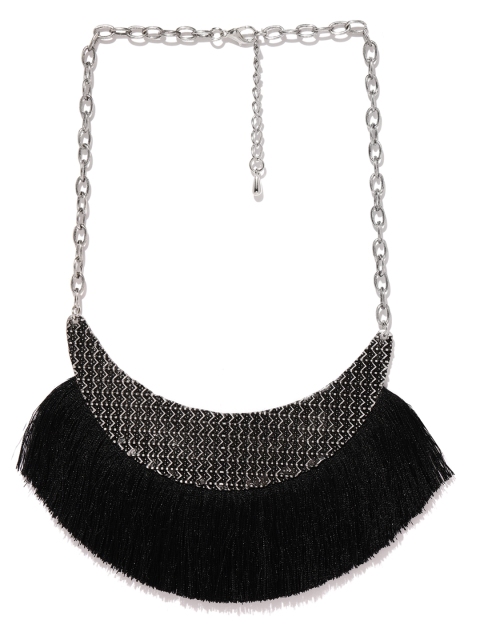 

ToniQ Black Metal Tasselled Necklace