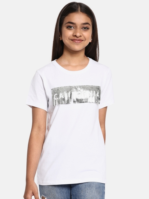 

YK Girls White Applique Design Top