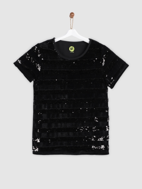 

YK Girls Black Embellished Top