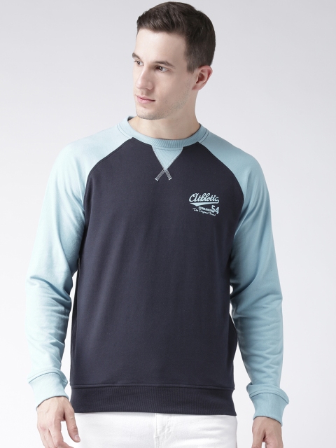

Club York Men Navy Blue Solid Sweatshirt