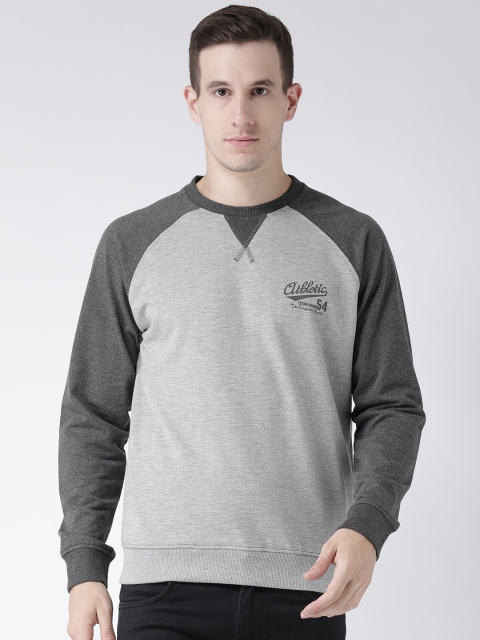 

Club York Men Grey Solid Sweatshirt