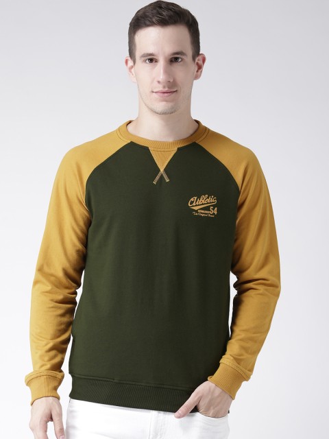 

Club York Men Olive Green Solid Sweatshirt