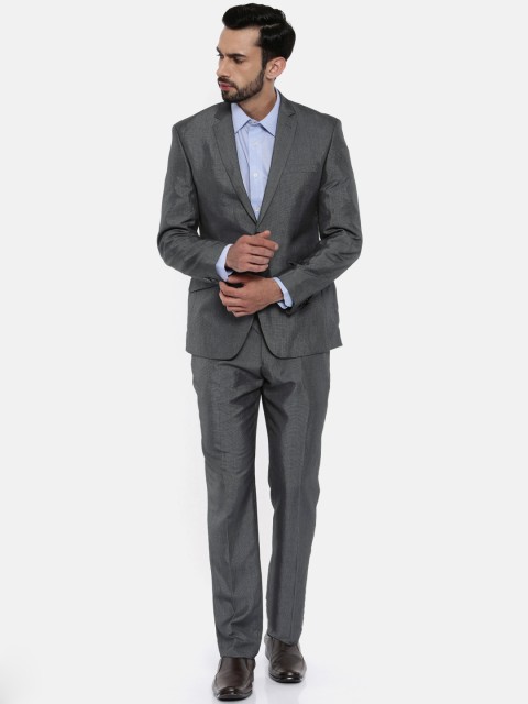 

Park Avenue Men Grey Super Slim Fit Single-Breasted Formal Suit