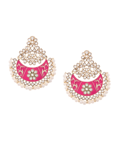 

Rubans Gold-Toned & White Handcrafted Classic Chandbalis