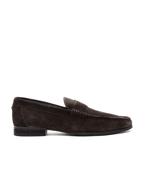 

Carlton London Men Coffee Brown Suede Leather Semiformal Slip-Ons