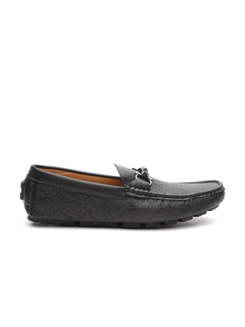 

Carlton London Men Black Textured Driving Shoes