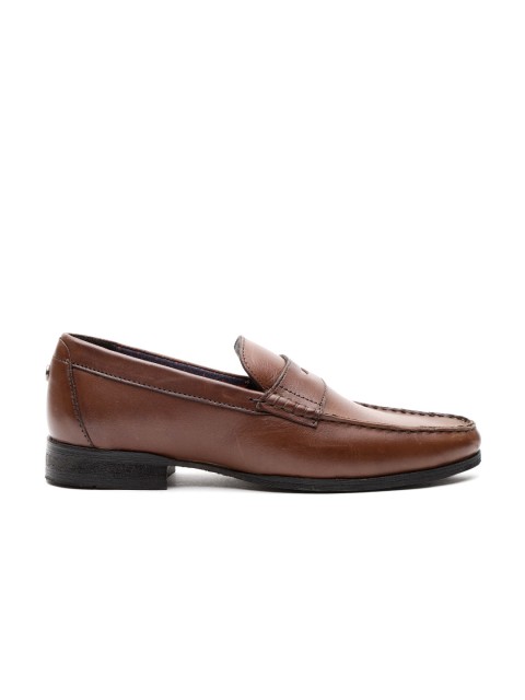 

Carlton London Men Brown Leather Semiformal Penny Loafers