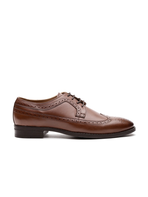 

Carlton London Men Brown Leather Formal Brogues