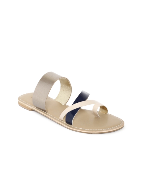 

Inc 5 Women Gold-Toned & Navy Colourblocked One Toe Flats